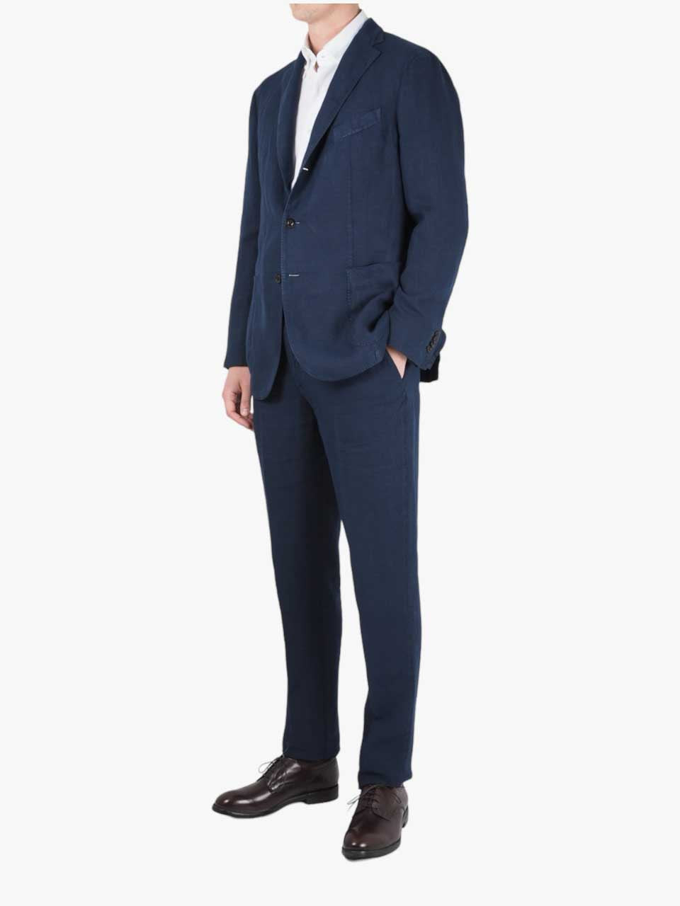 Boglioli Linen Suit 50 K. Jacket Navy