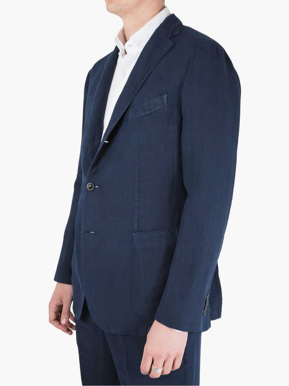 Boglioli Linen Suit 50 K. Jacket Navy
