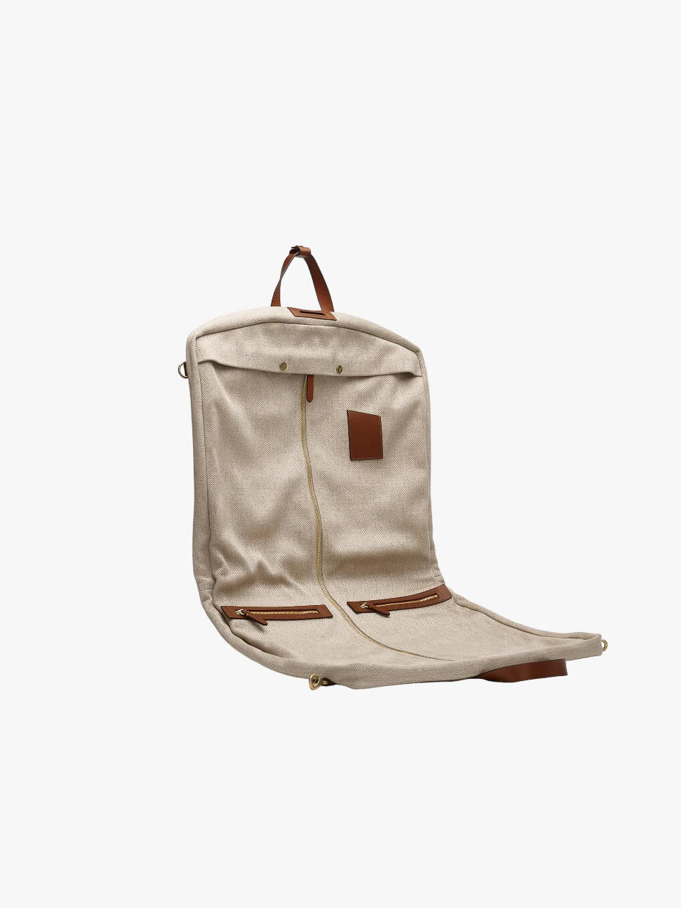 M/S Suit Carrier Grand Herringbone/Cuoio