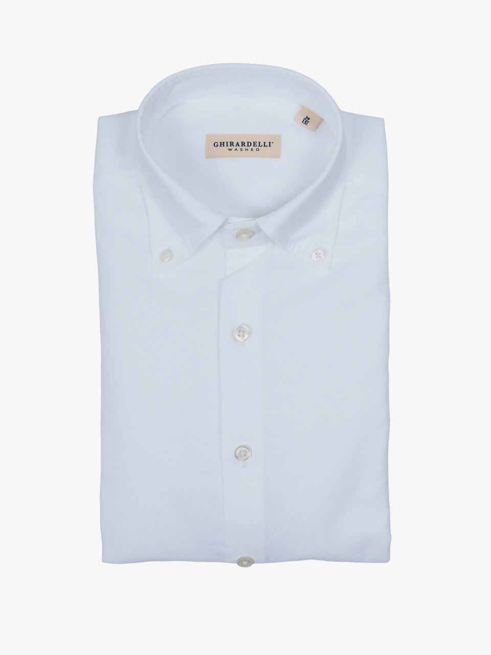 Ghirardelli 1911 Washed Oxford Button Down Shirt White