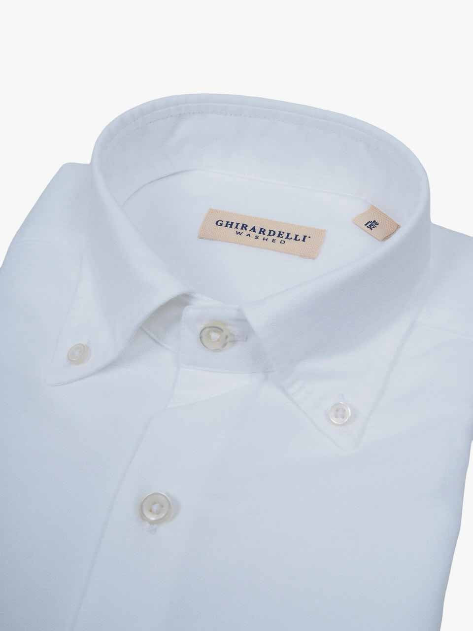 Ghirardelli 1911 Washed Oxford Button Down Shirt White