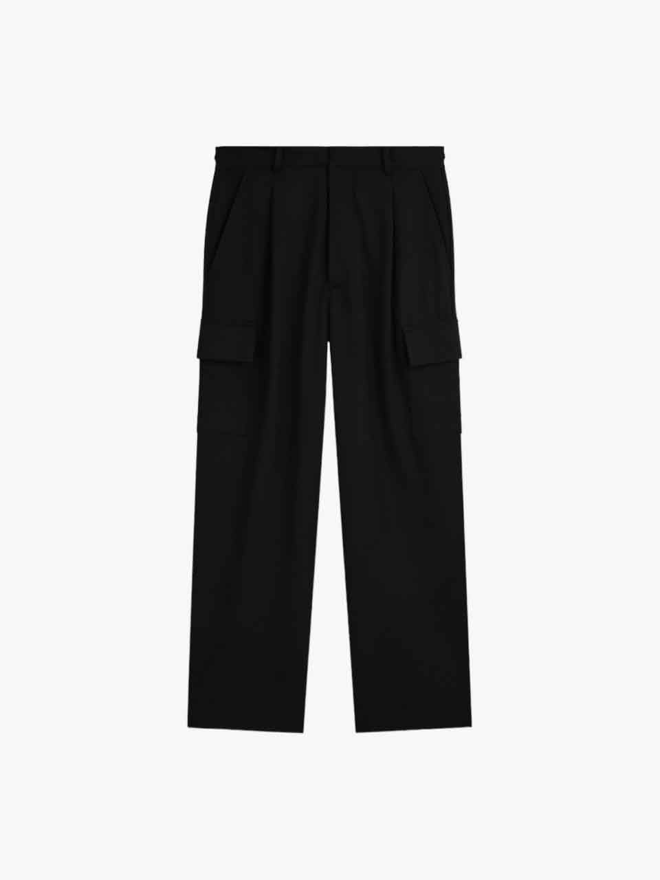 Drôle De Monsieur Flannel Cargo Trousers Black