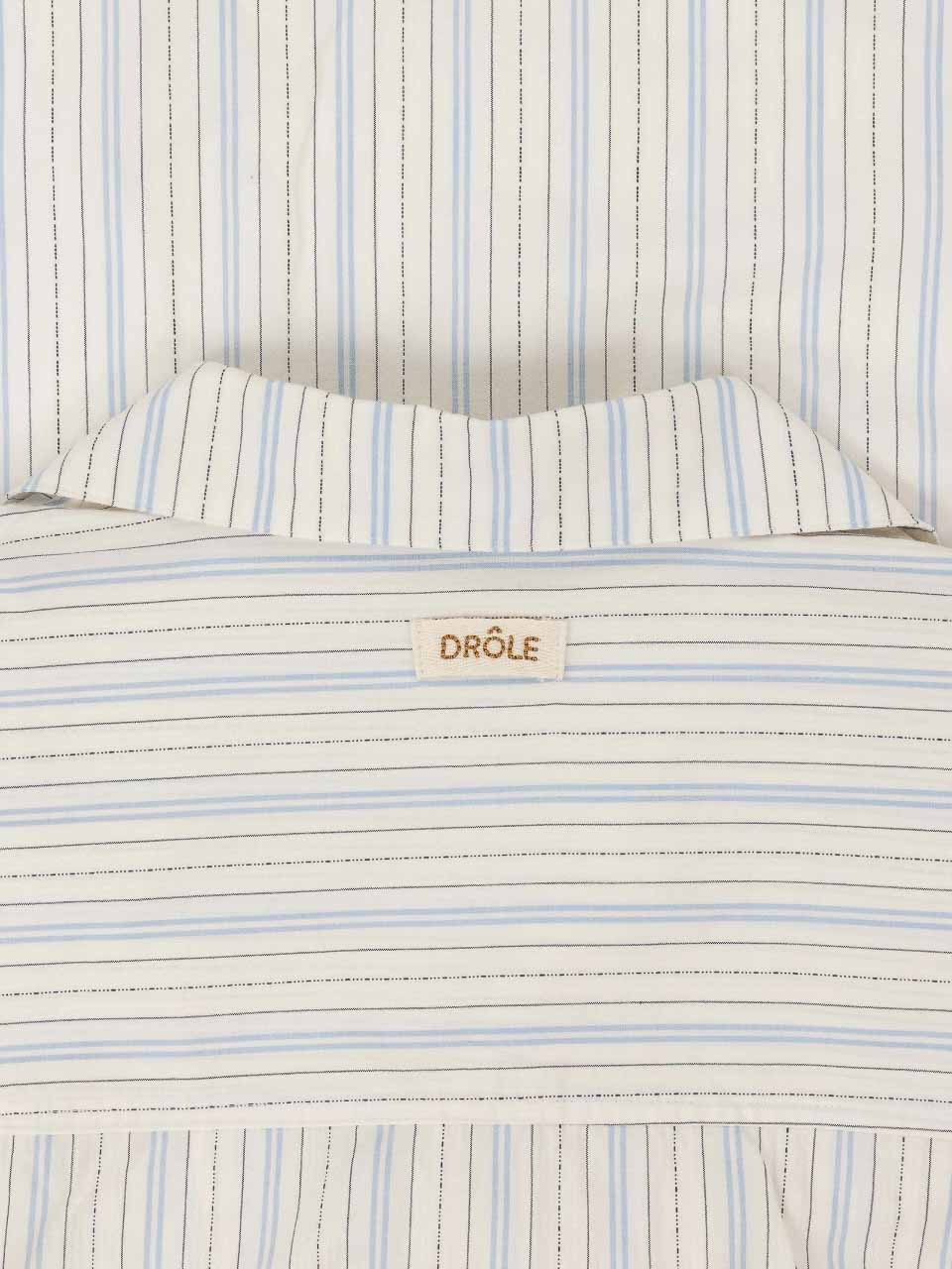 Drôle De Monsieur Striped Bowling Shirt Light Blue