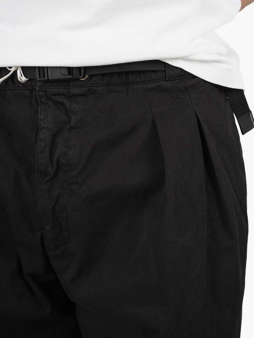 White Sand Loose Fit Drawstring Trousers Black
