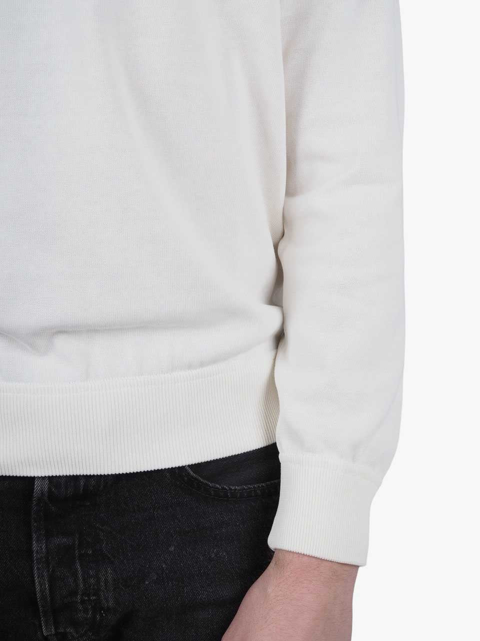 Crepe Cotton Crew Neck White
