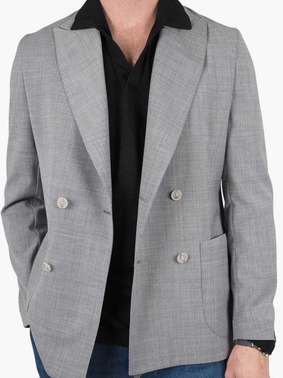 Barba Napoli Light Wool DB Jacket Grey