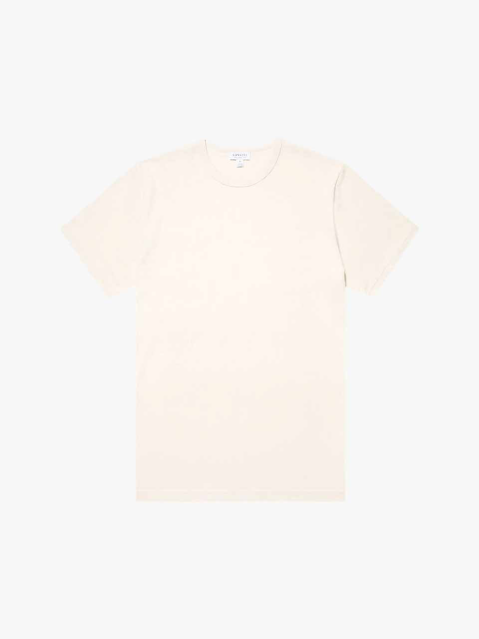 Sunspel Crew Neck Cotton T-Shirt Undyed