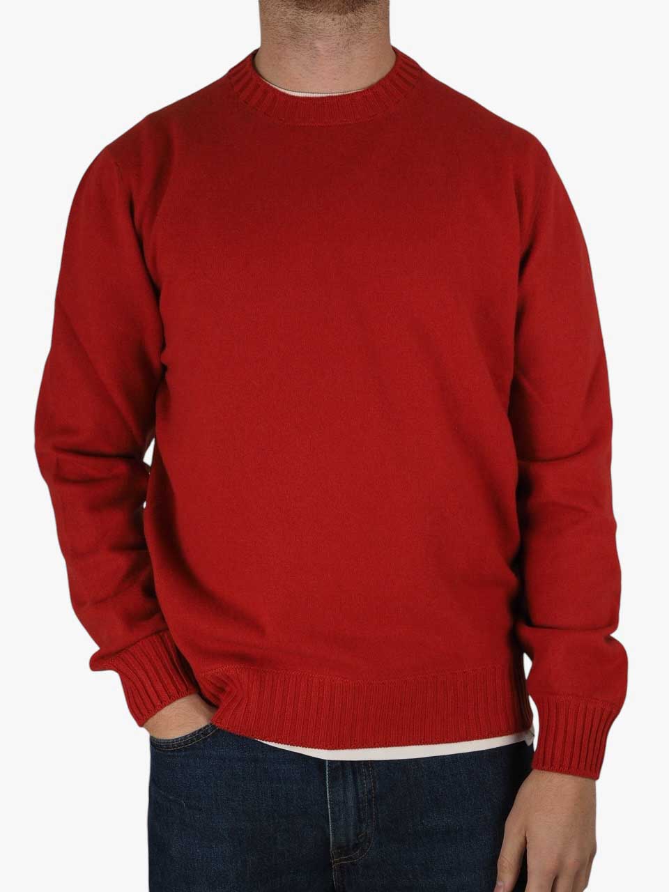 Felted Cashmere Sweater Red