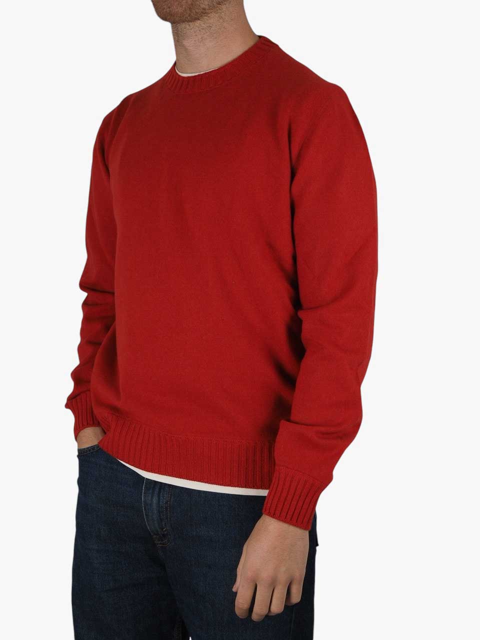Felted Cashmere Sweater Red