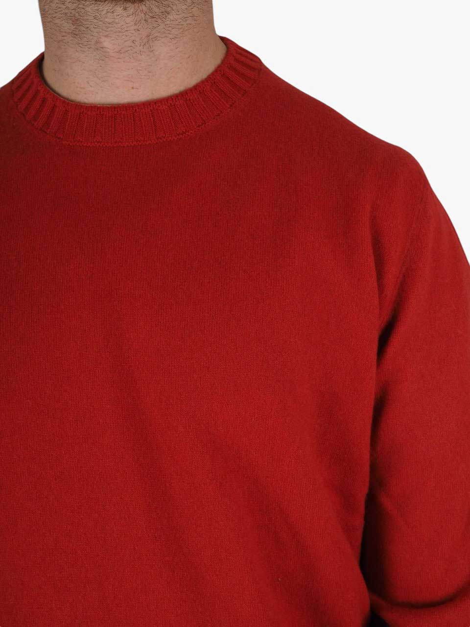 Felted Cashmere Sweater Red