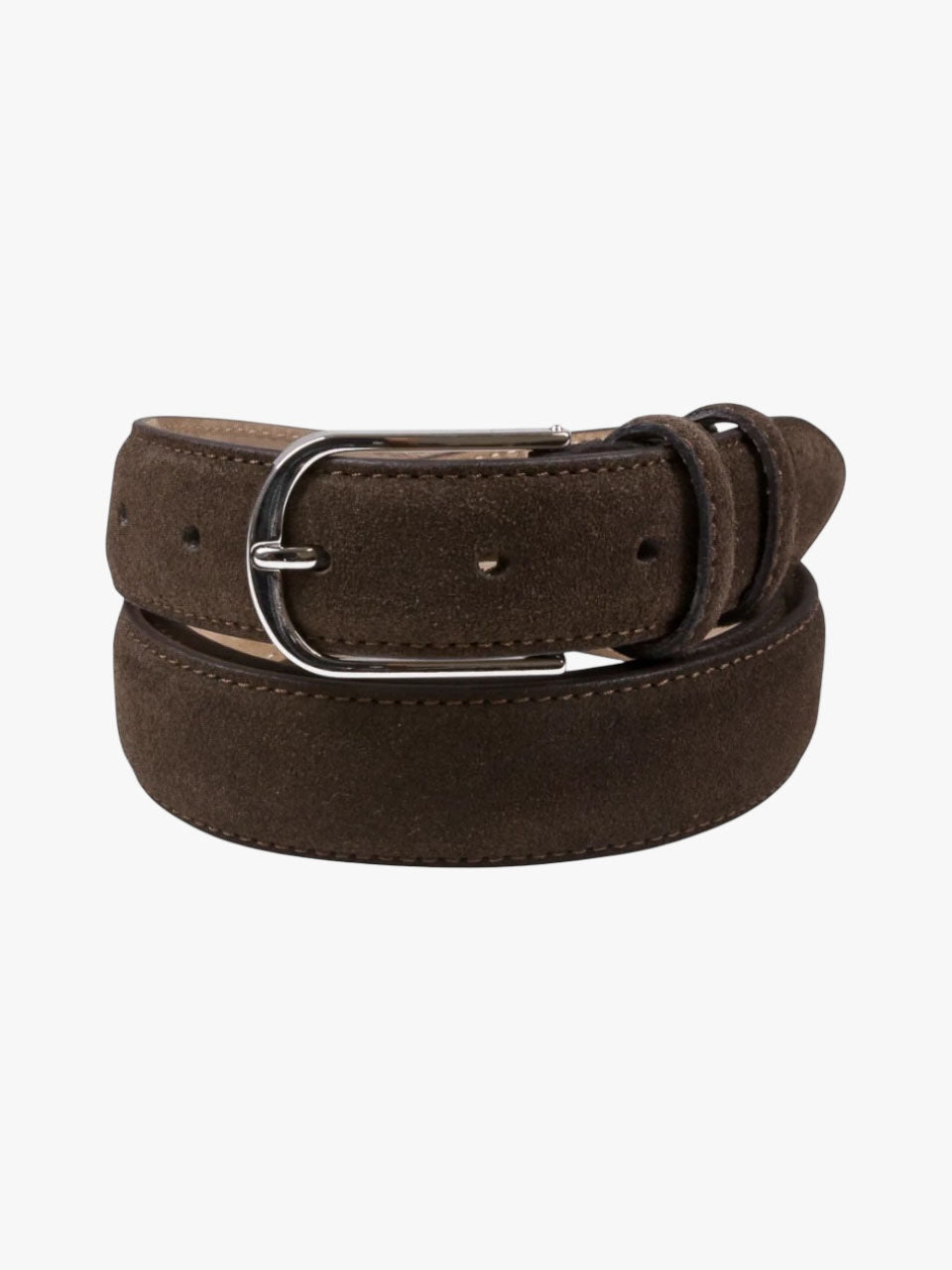 Portia 1924 Suede Narrow Belt Dark Brown