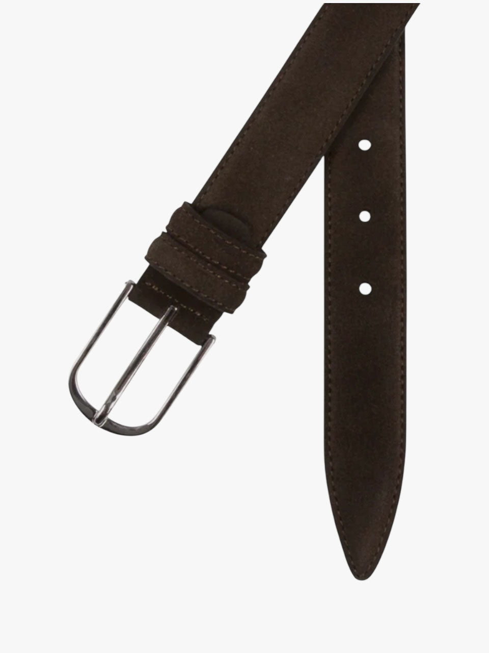 Portia 1924 Suede Narrow Belt Dark Brown