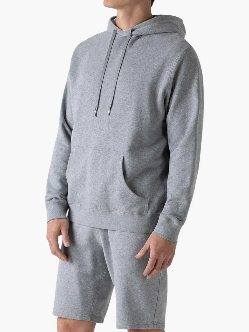 Sunspel Loopback Overhead Hoodie Grey