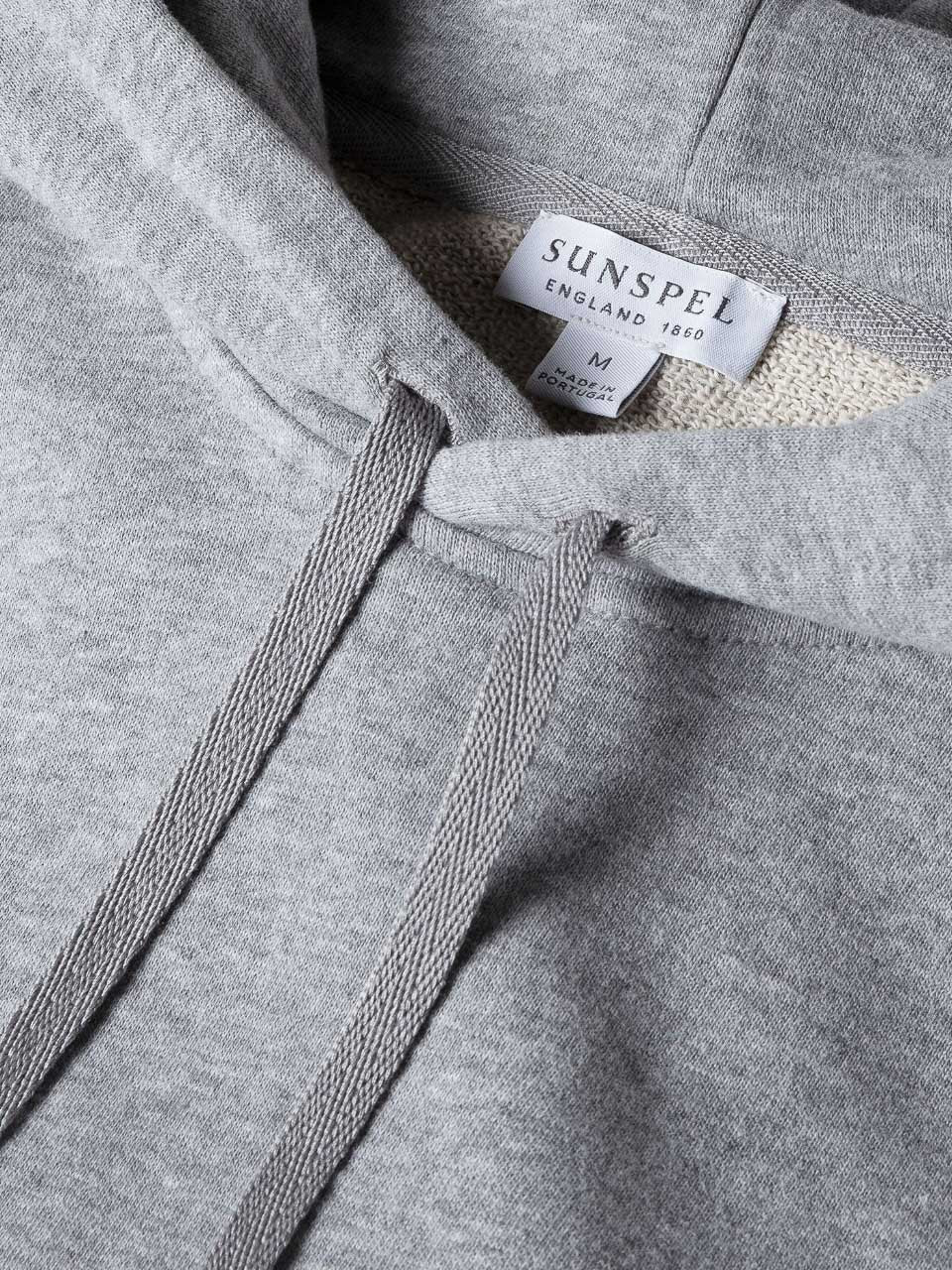 Sunspel Loopback Overhead Hoodie Grey