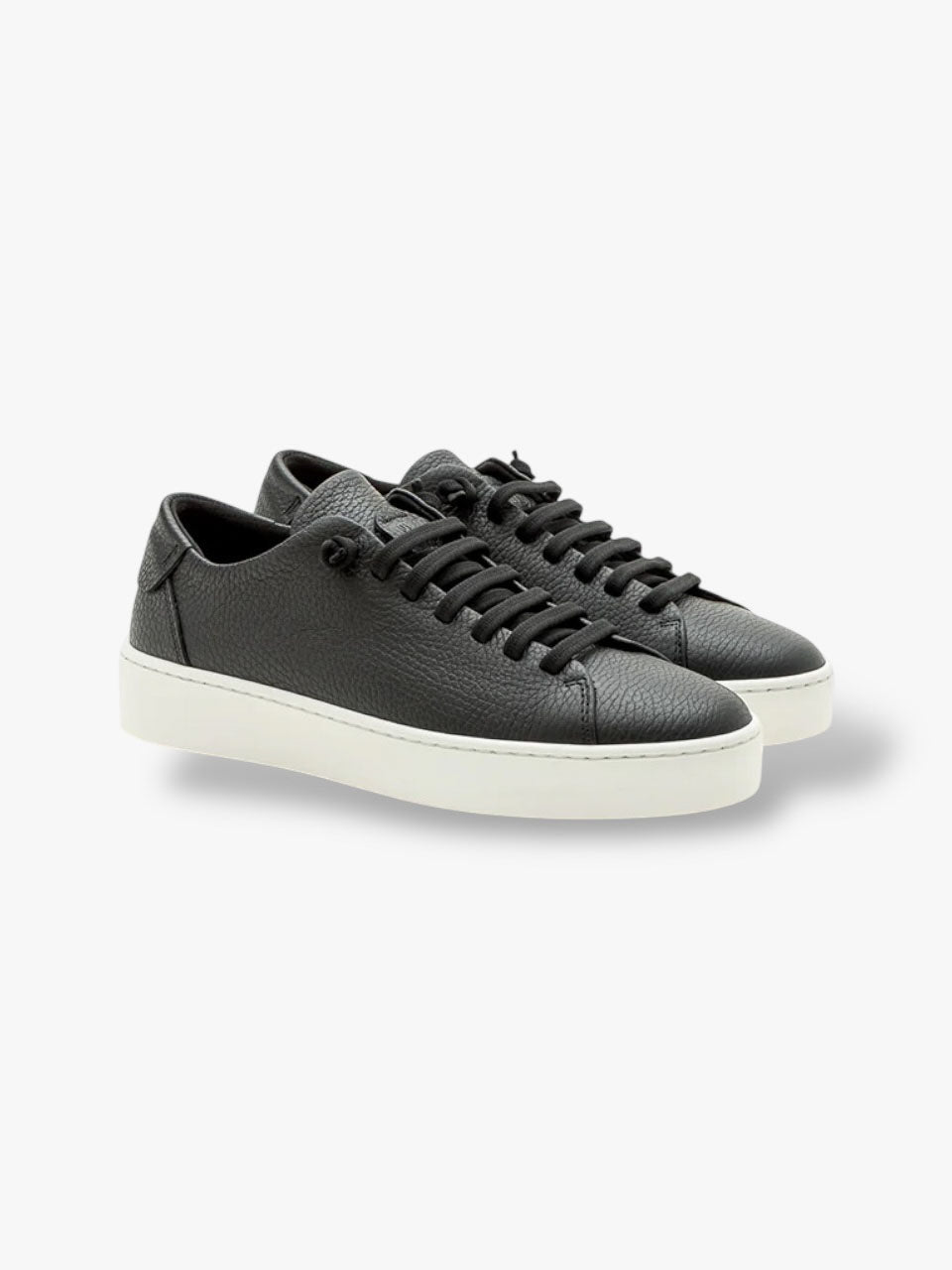 Fabiano Ricci Grain Leather Sneakers Black