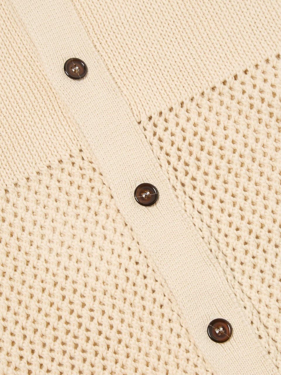 Universal Works S/S Knit Shirt in Ecru Open Knit