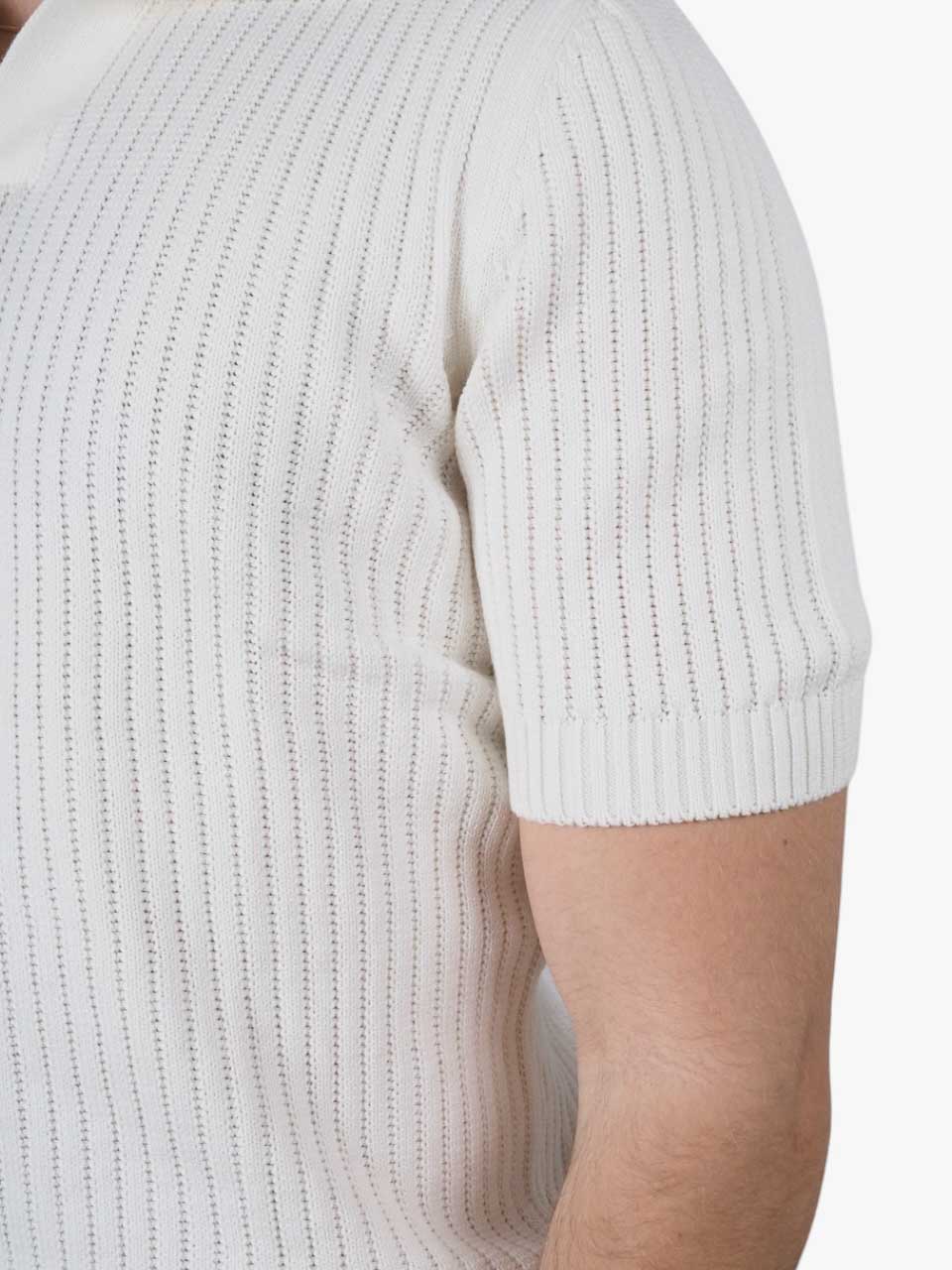 Knitted Cotton Polo White