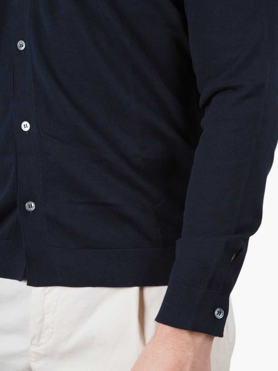Crepe Cotton Shirt Navy