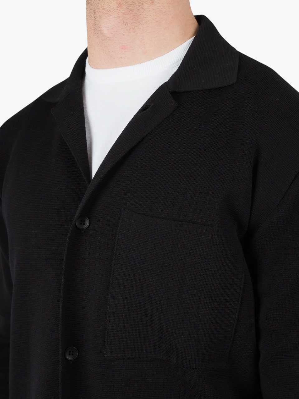 Crepe Cotton Overshirt Black