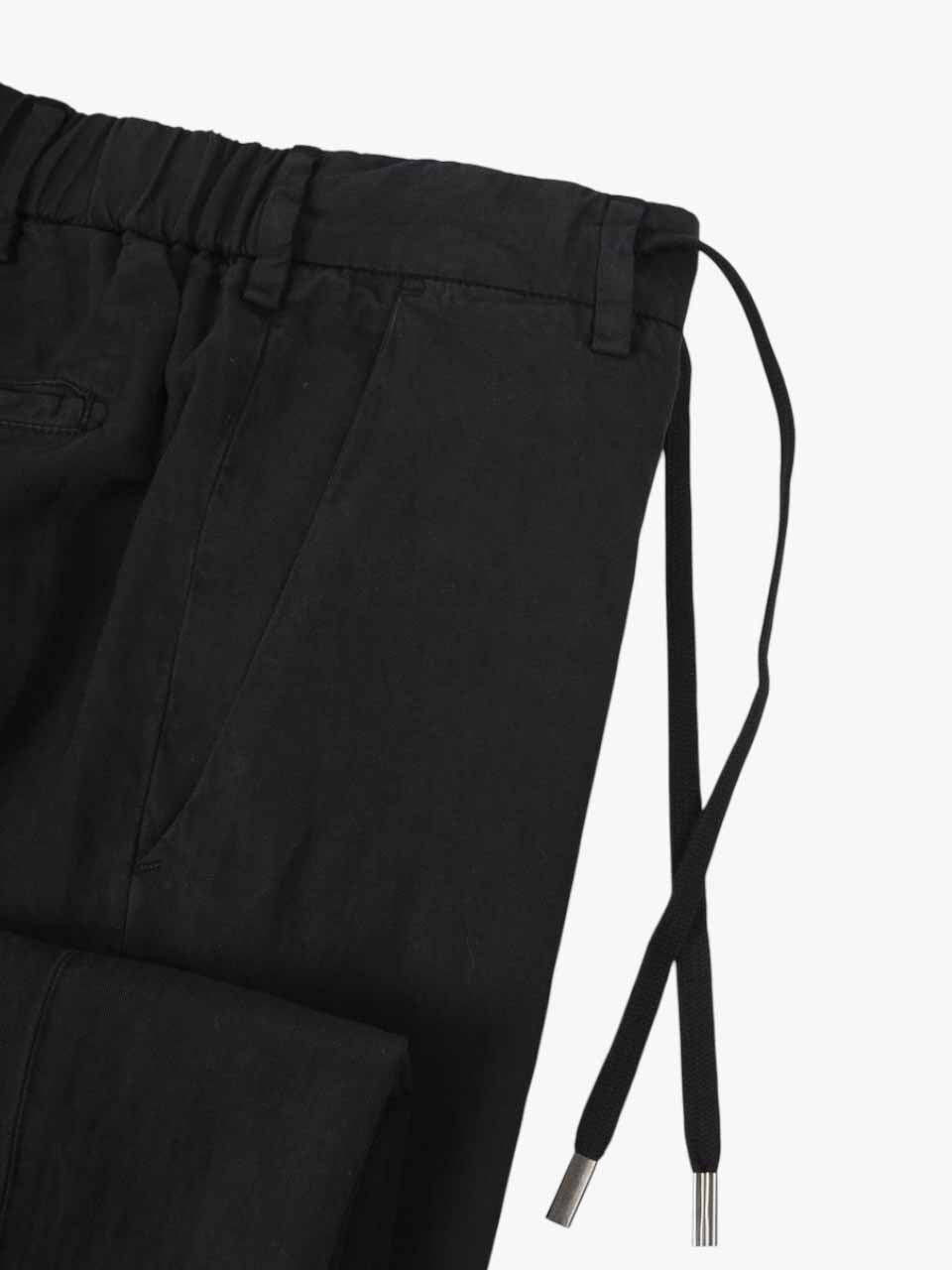 Lyocell Linen Trousers Black