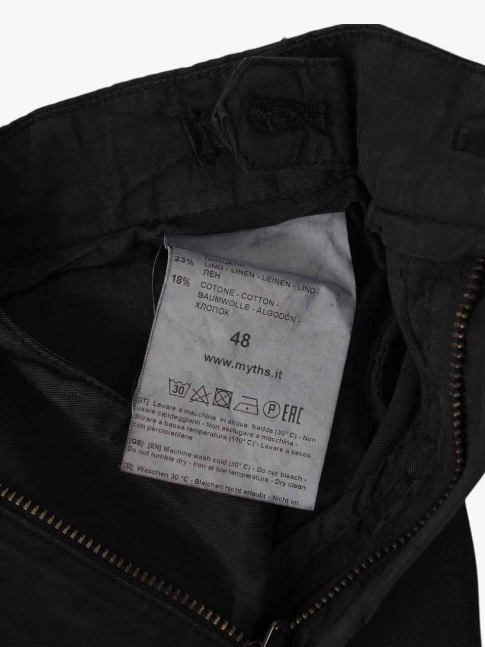 Lyocell Linen Trousers Black