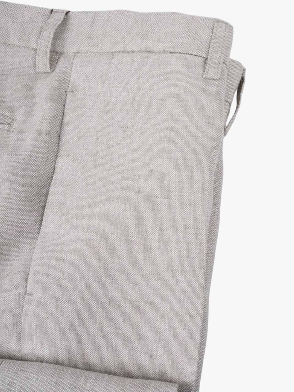 Loose Fit Linen Trousers Beige