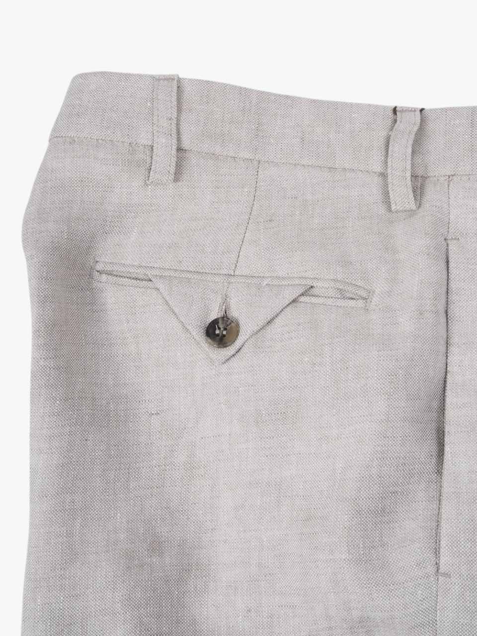 Loose Fit Linen Trousers Beige
