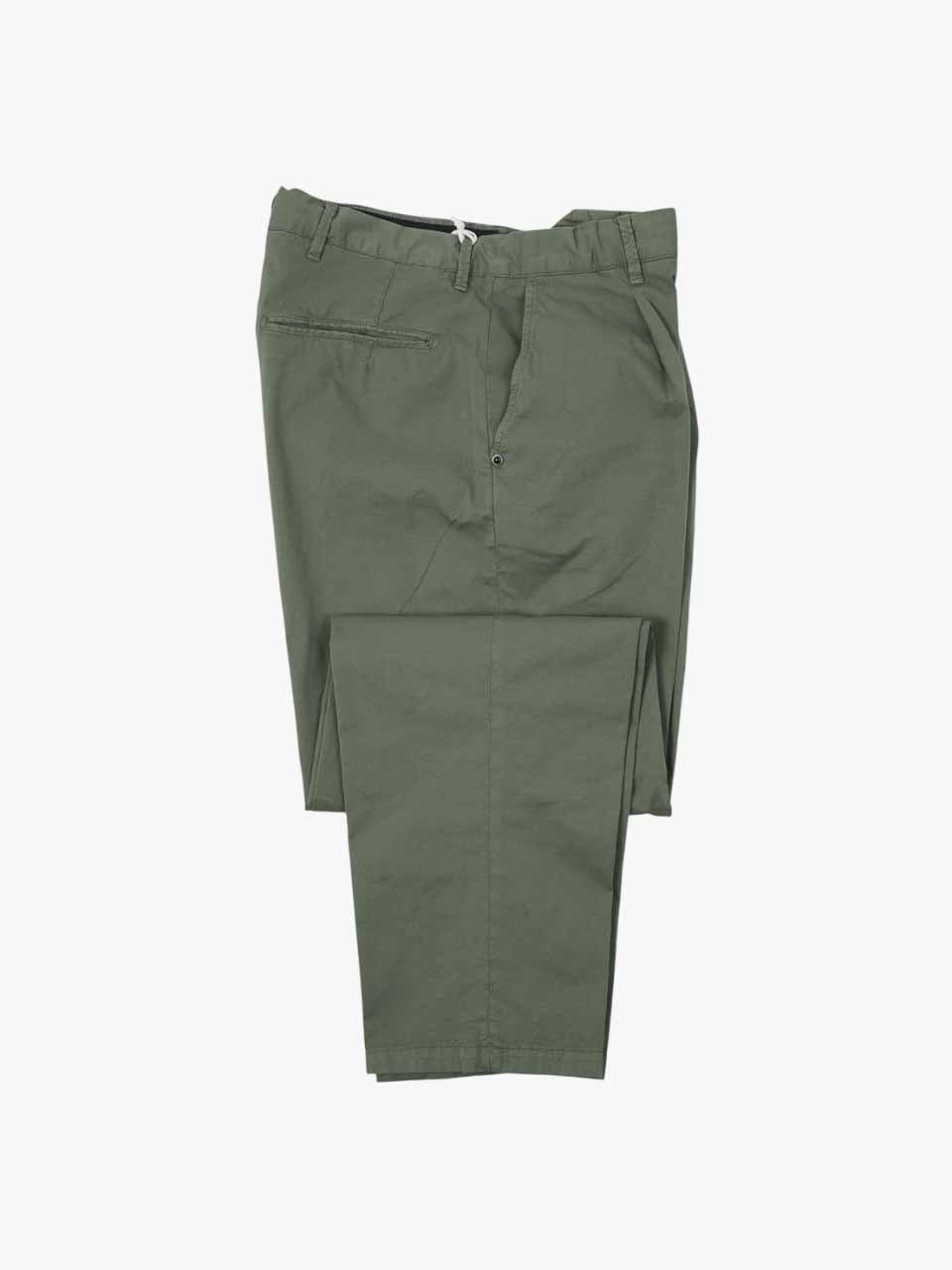 White Sand Prima Cotton Trousers Loose Fit Green