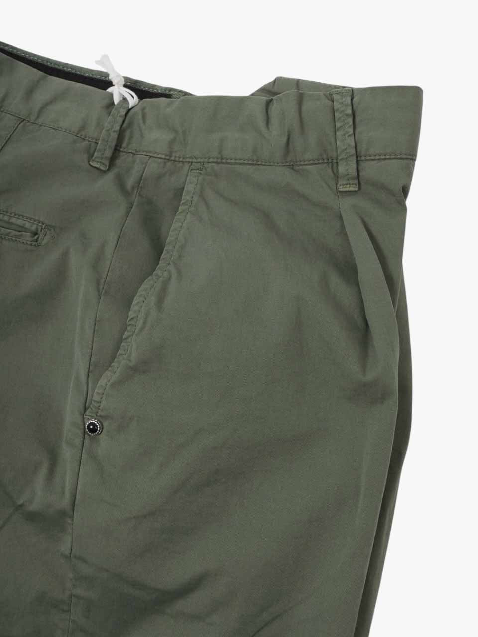 White Sand Prima Cotton Trousers Loose Fit Green