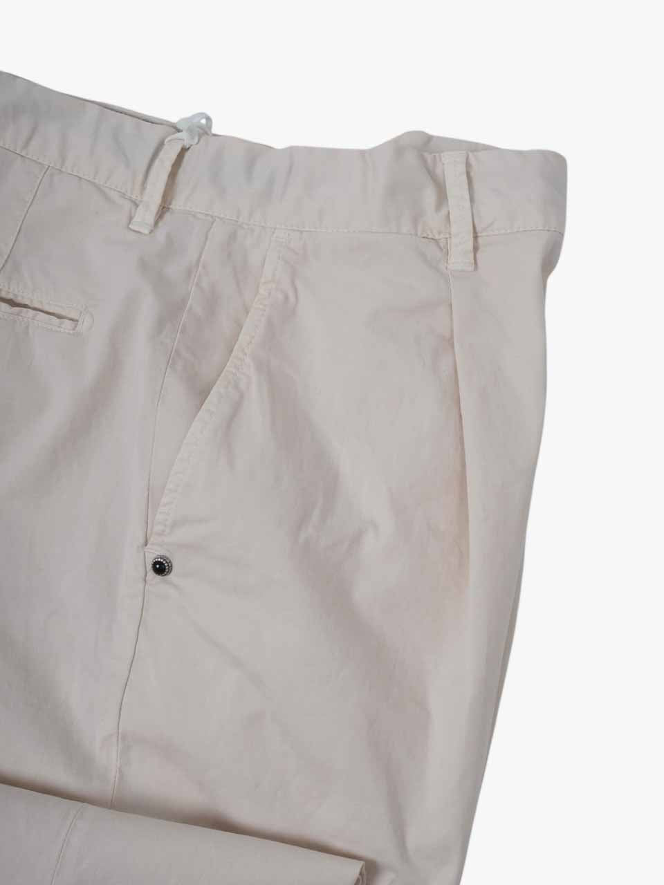 White Sand Prima Cotton Trousers Loose Fit Off White