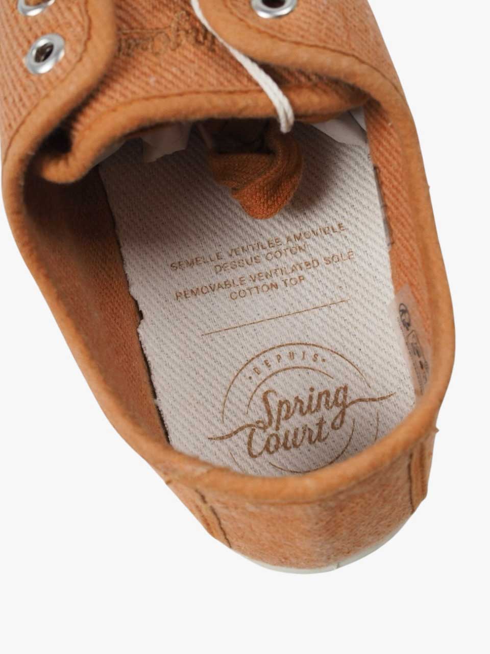 Washed Heavy Twill Canvas Trainer Shoe Orange