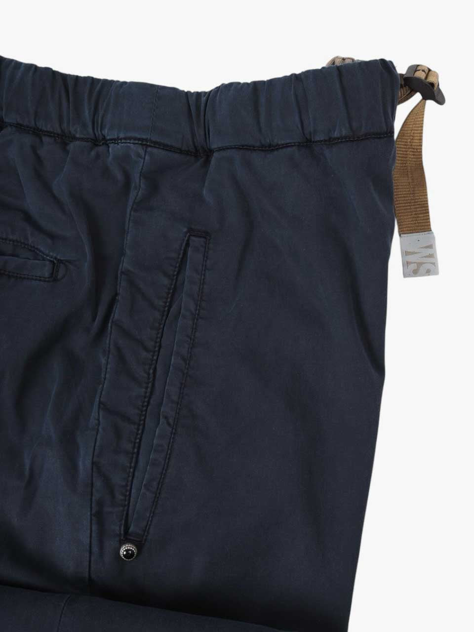 Washed Cotton Trousers Loose Fit Navy