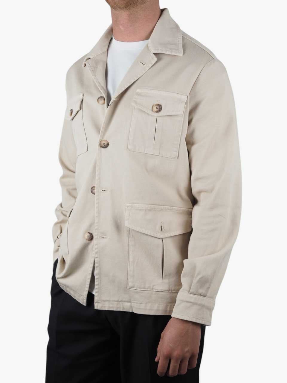 Cotton Twill Safari Jacket Beige