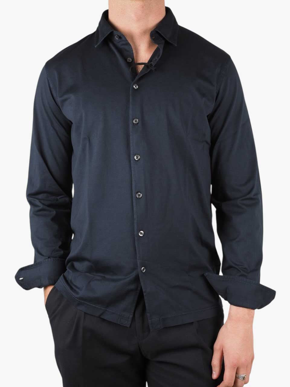 Long Sleeve Jersey Shirt Navy