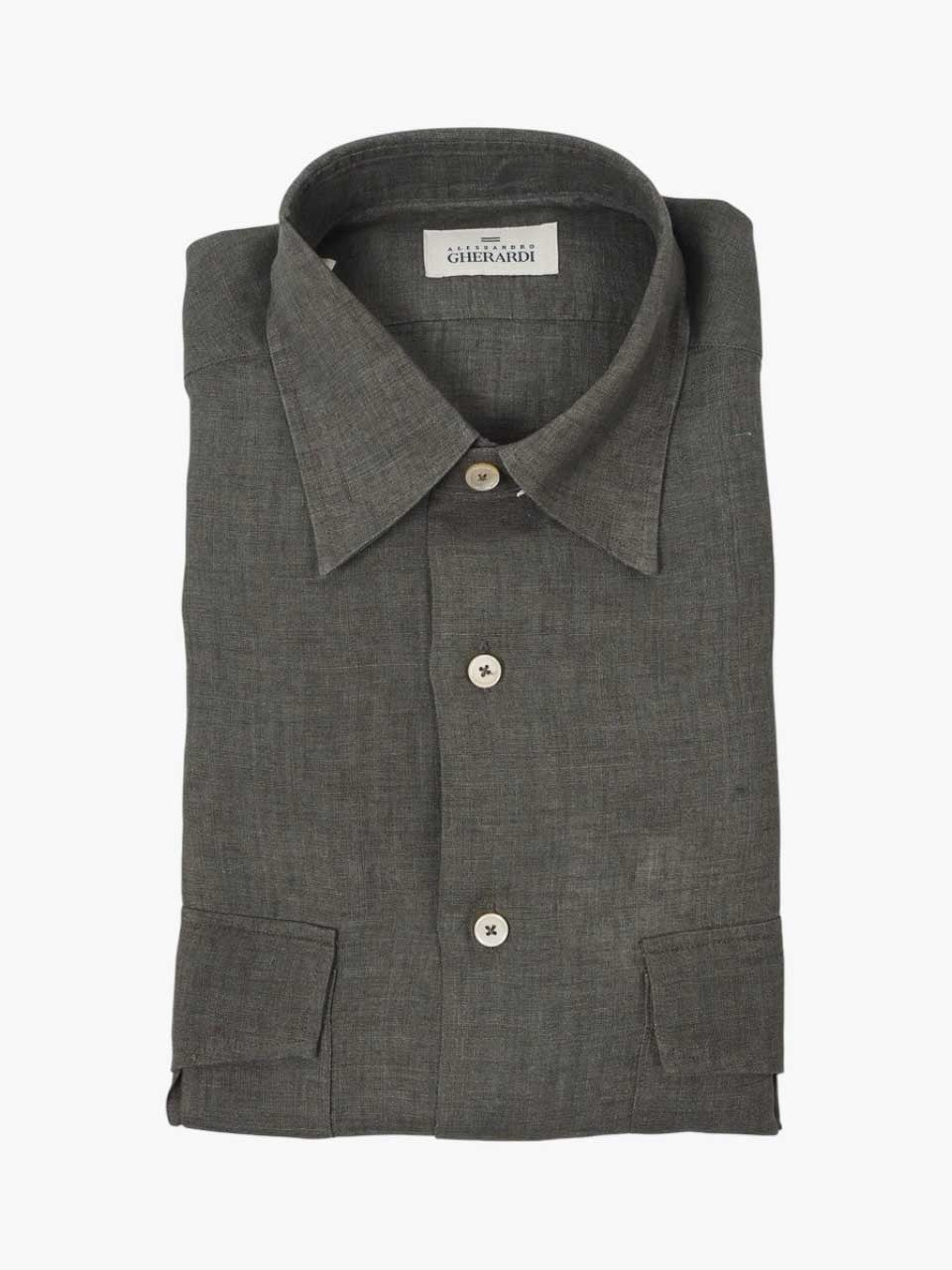 Linen Pocket Shirt Green