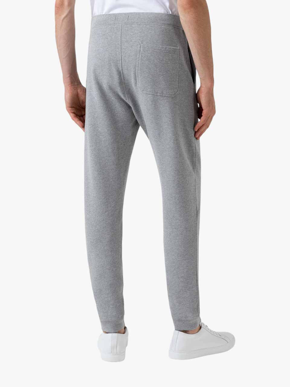Sunspel Cotton Loopback Track Pant in Grey Melange