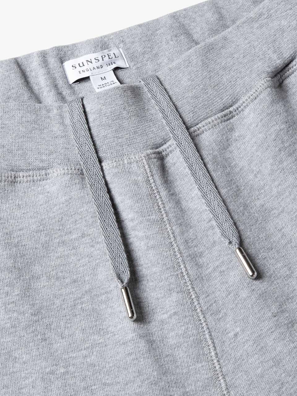 Sunspel Cotton Loopback Track Pant in Grey Melange