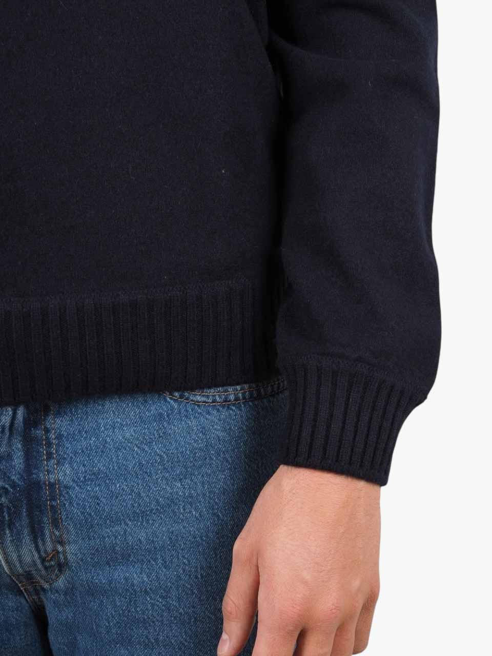 Felted Cashmere Sweater Navy