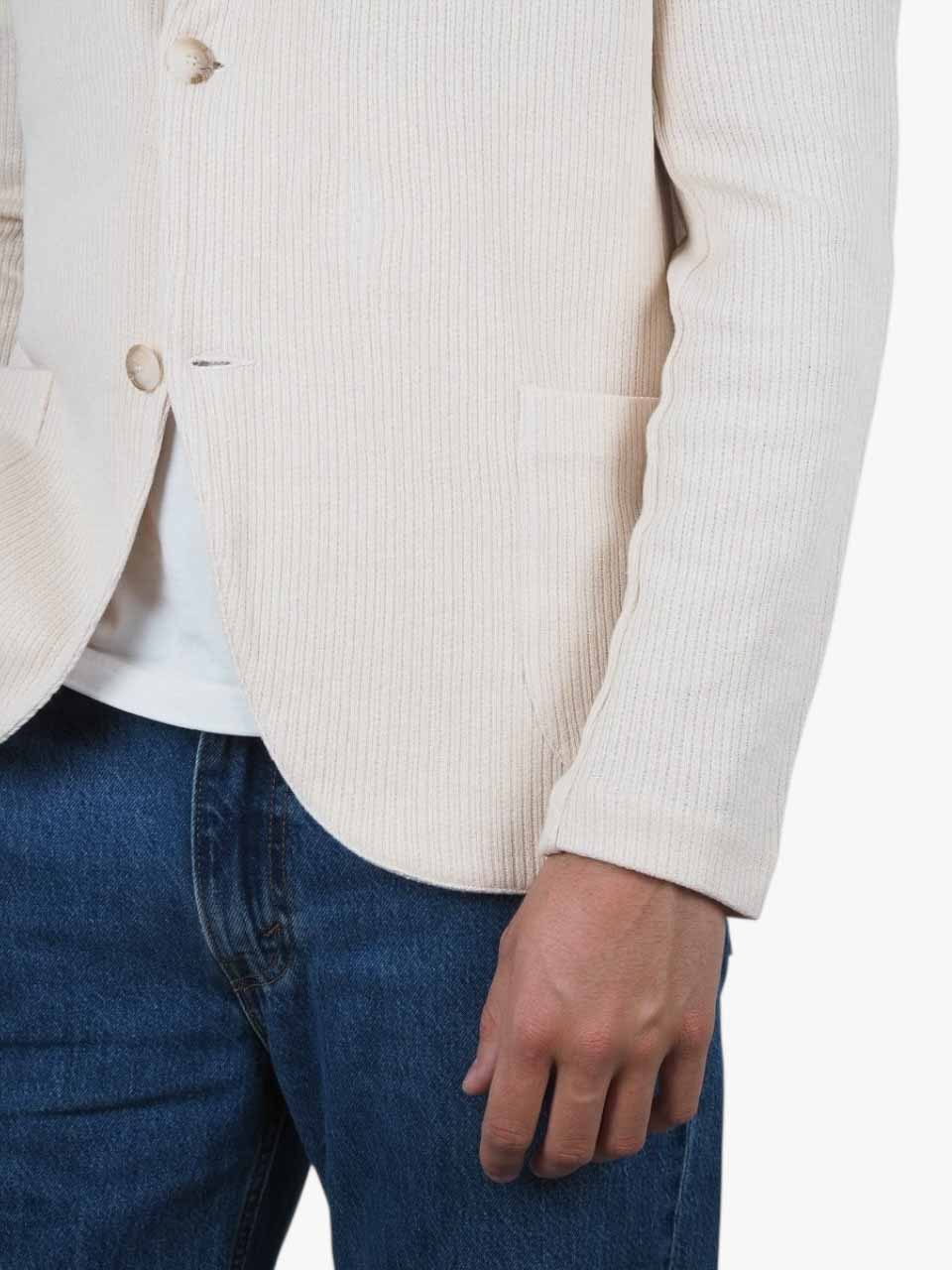 Knitted Linen Cotton Blazer Cream