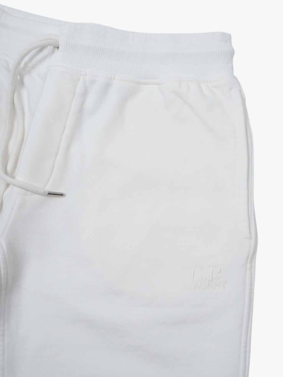 Cotton Diagonal Fleece Logo Shorts White
