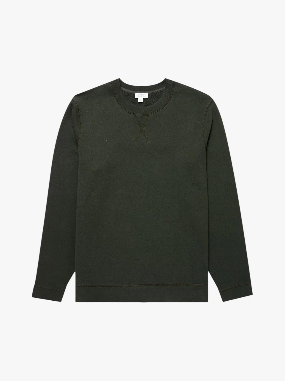 Sunspel Cotton Loopback Sweatshirt In Dark Green