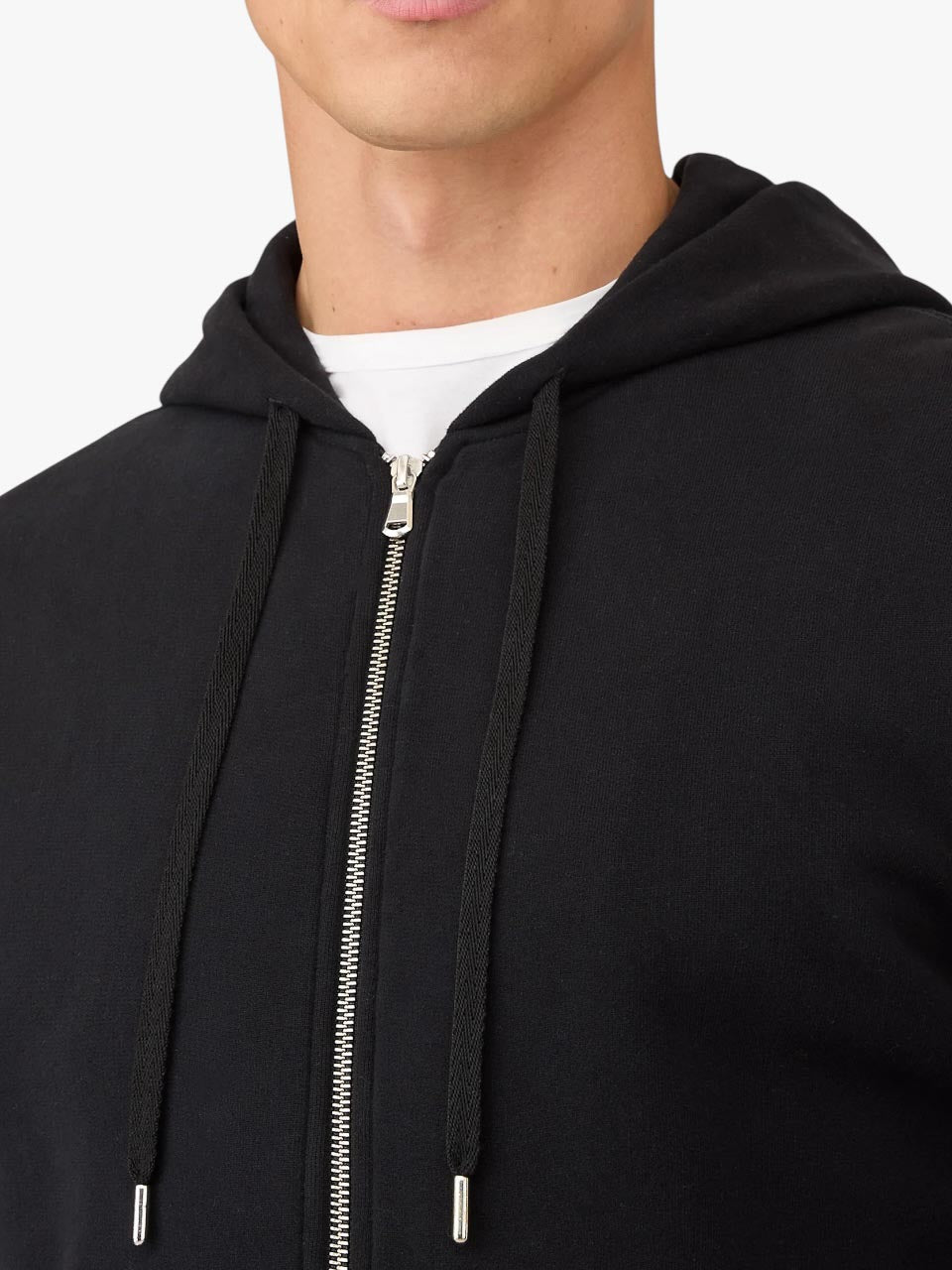 Sunspel Loopback Zip Hoody Black