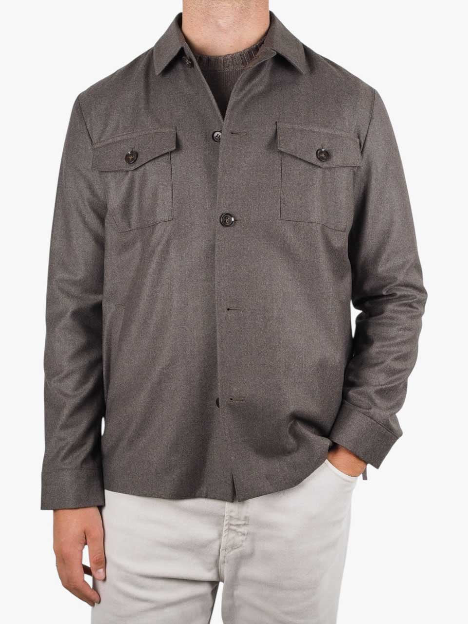 Studio 73 Flannel Shirt Jacket Brown