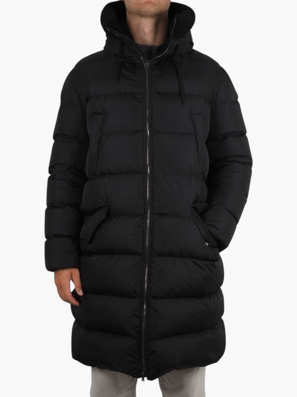 Long Down Polar-Tech Jacket Black