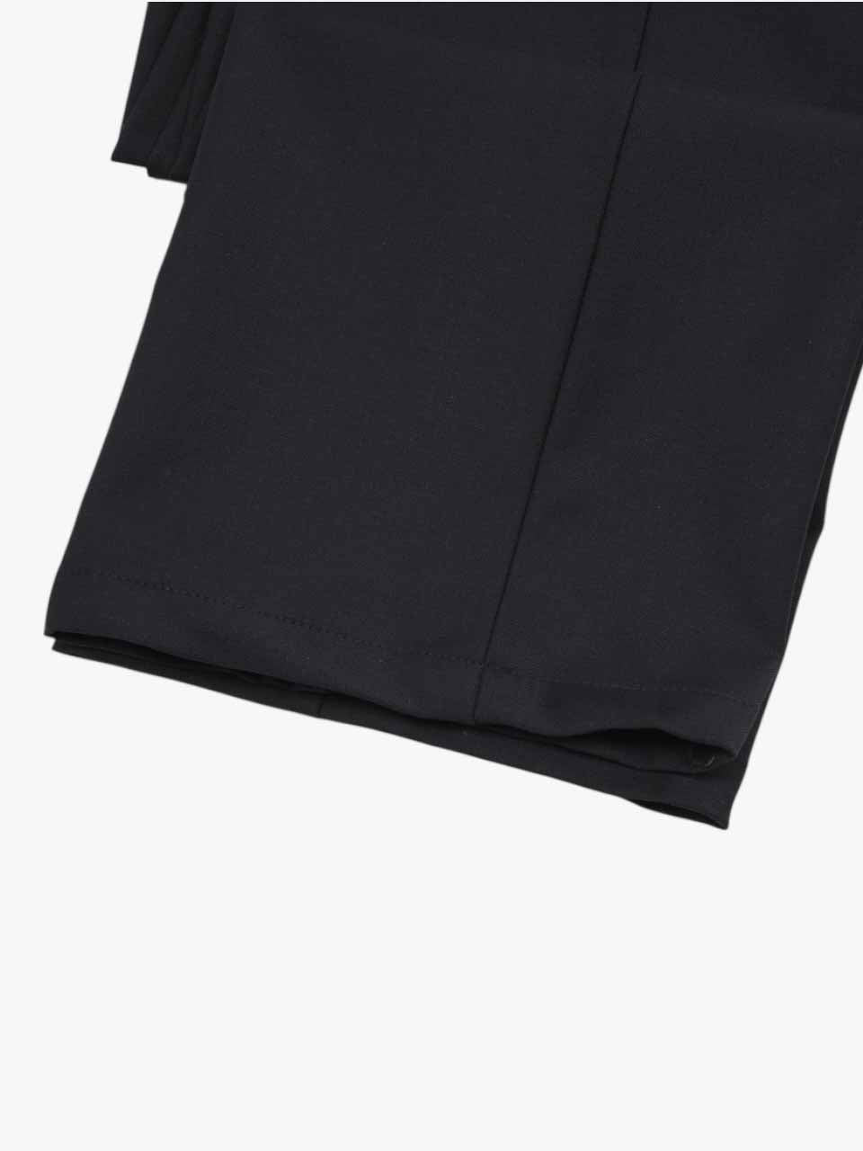 White Sand Loose Fit Wool Trousers Navy
