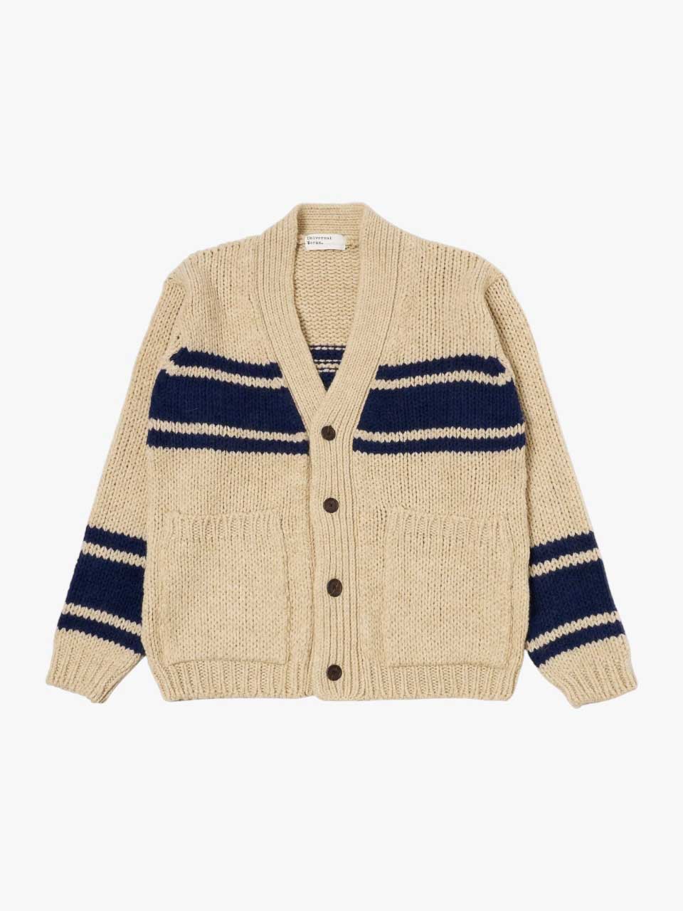 Universal Works Langdale Cardigan Beige/Nvay
