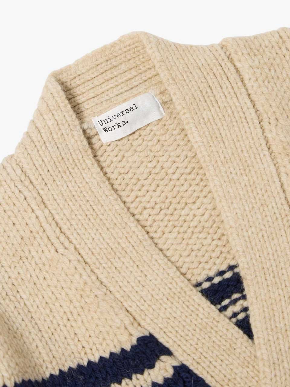 Universal Works Langdale Cardigan Beige/Nvay