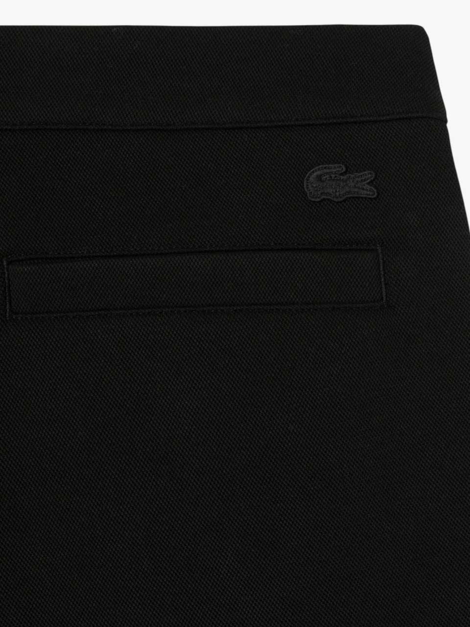 Loose Fit Piqué Pleated Pants Black