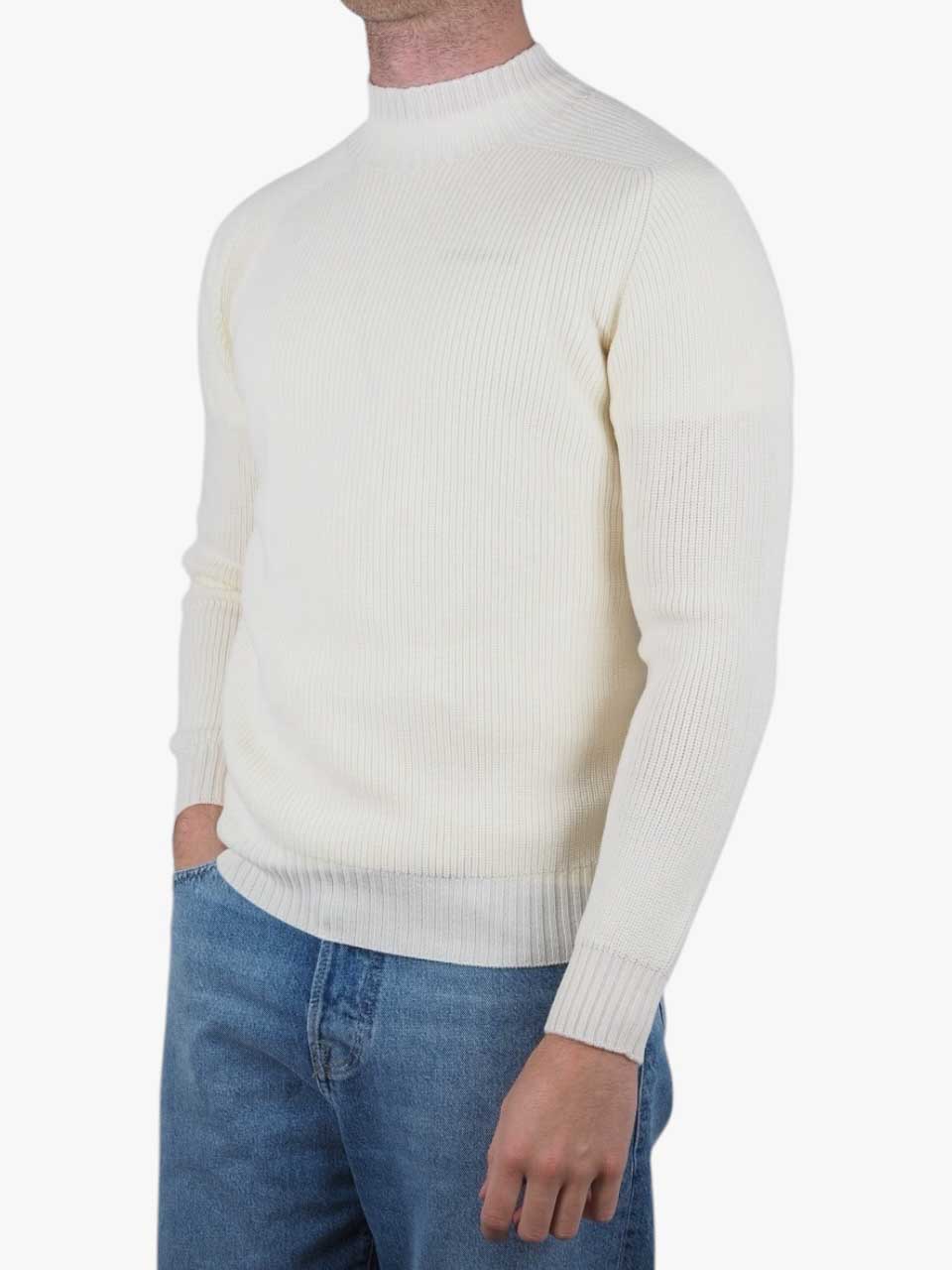 Rainwool Mock Neck White