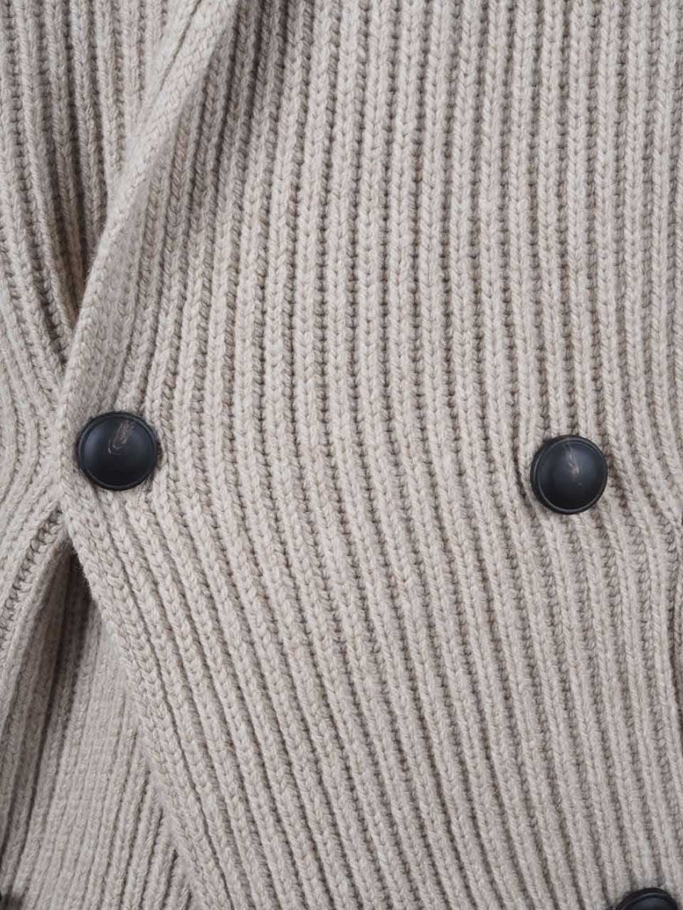 Knitted Wool Cardigan Beige